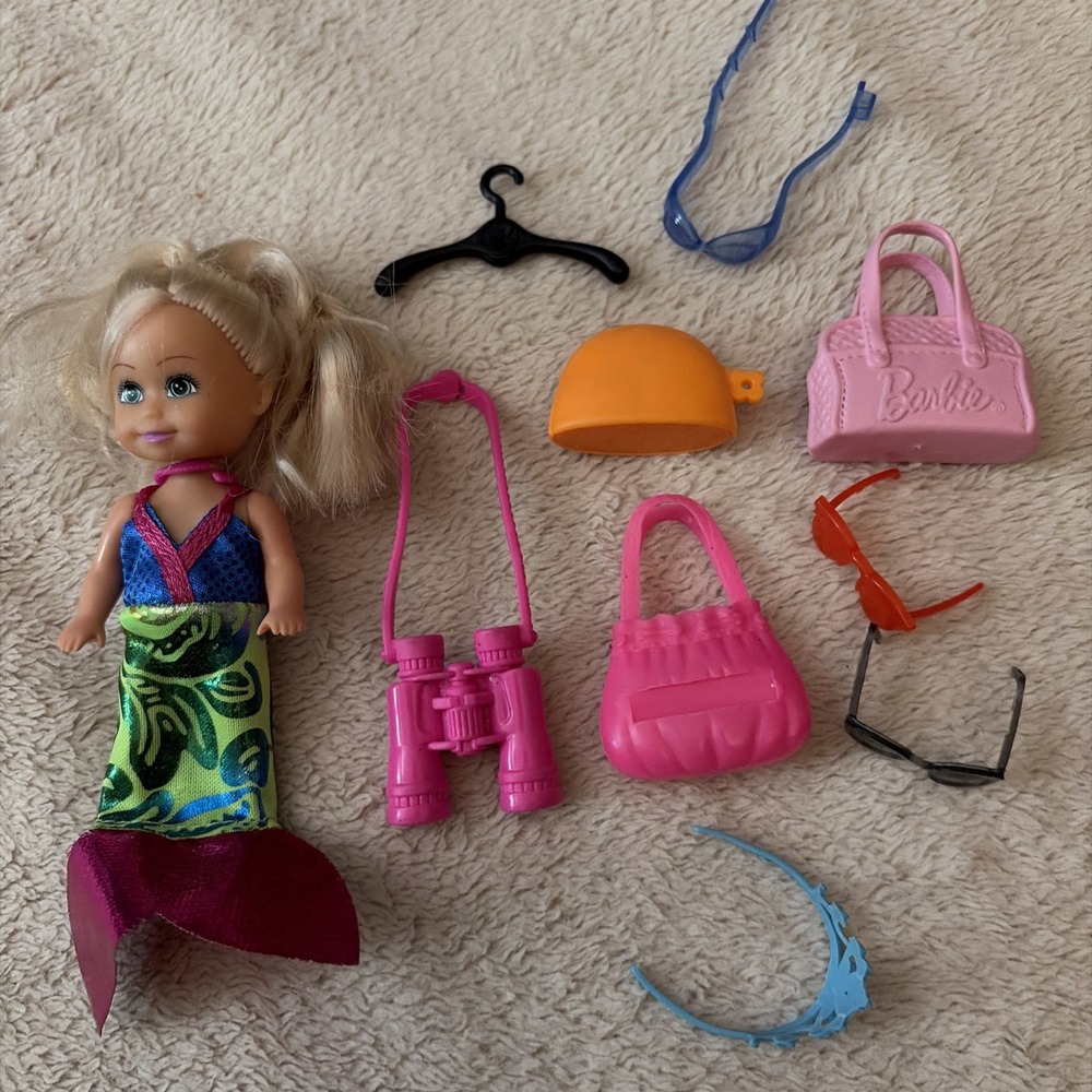 Barbie Kelly Mermaid Doll & Barbie Accessories Purses Glasses Etc B15